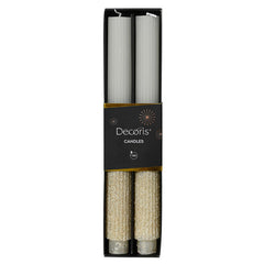 Decoris Gilded Frost Dinner Candle (Pack of 2)