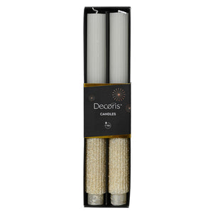Decoris Gilded Frost Dinner Candle (Pack of 2)
