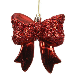 Decoris Hanging Red Sparkle Bow