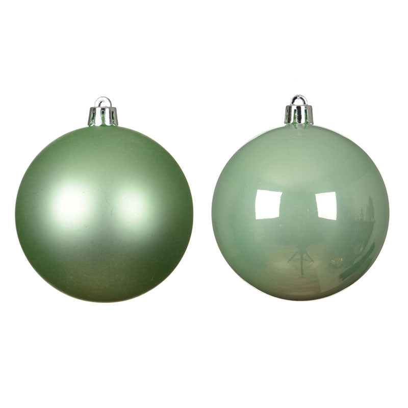 Decoris Shatterproof Baubles in Icing Mint (Pack of 6)