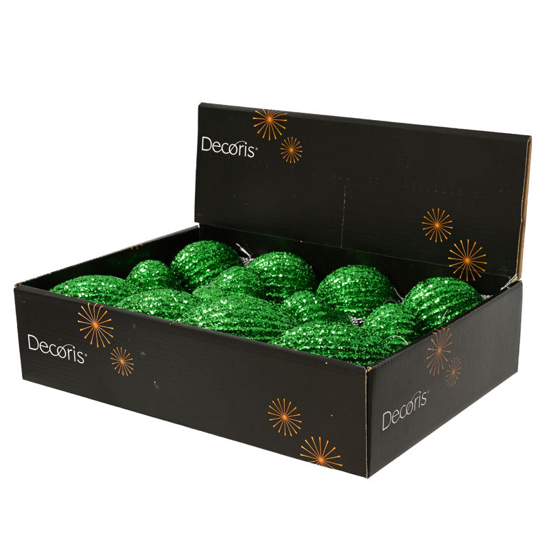 Decoris Jolly Green Foam Sparkle Bauble (Assorted Designs)