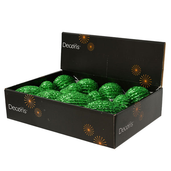 Decoris Jolly Green Foam Sparkle Bauble (Assorted Designs)