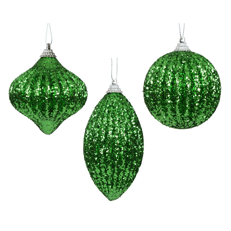 Decoris Jolly Green Foam Sparkle Bauble (Assorted Designs)