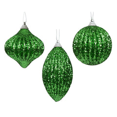 Decoris Jolly Green Foam Sparkle Bauble (Assorted Designs)