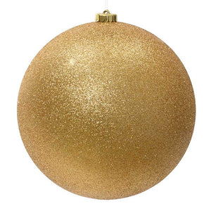 Decoris Large Glitter Shatterproof Bauble in Light Gold