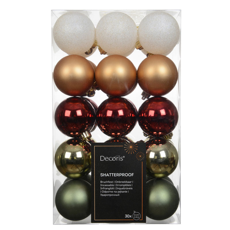 Decoris Gilded Nature Bauble Mix (Pack of 30)