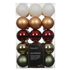 Decoris Gilded Nature Bauble Mix (Pack of 30)