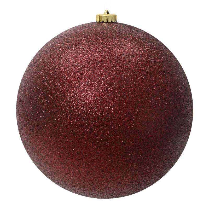 Decoris Large Glitter Shatterproof Bauble in Oxblood