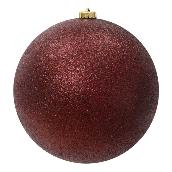 Decoris Large Glitter Shatterproof Bauble in Oxblood