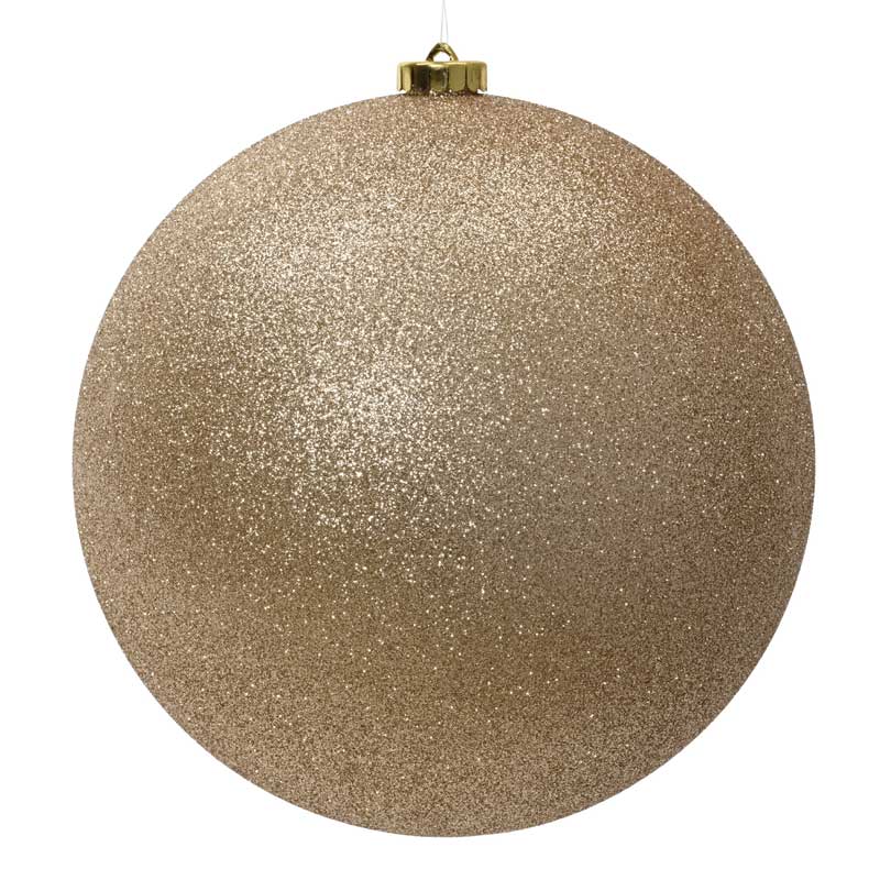 Decoris Large Glitter Shatterproof Bauble in Pearl
