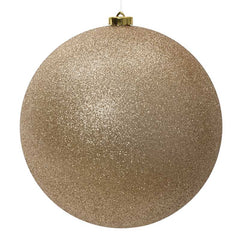 Decoris Large Glitter Shatterproof Bauble in Pearl