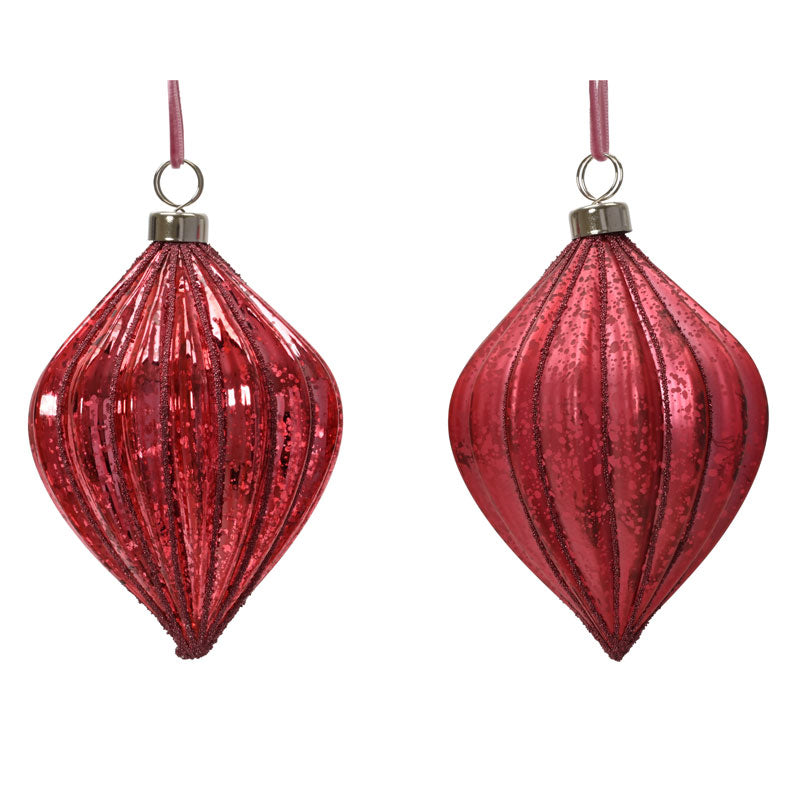 Decoris Pink Blossom Mercury Bauble (Assorted Designs)