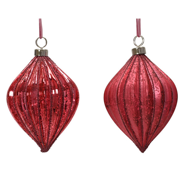 Decoris Pink Blossom Mercury Bauble (Assorted Designs)