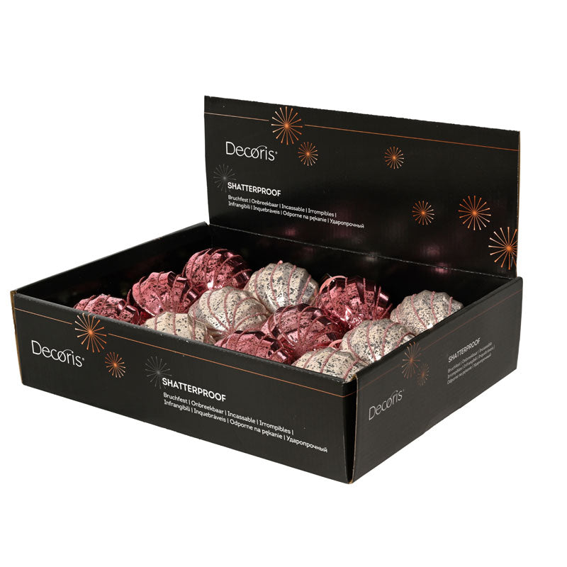 Decoris Pink Mercury Bauble (Assorted Designs)