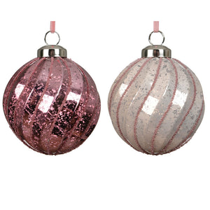 Decoris Pink Mercury Bauble (Assorted Designs)