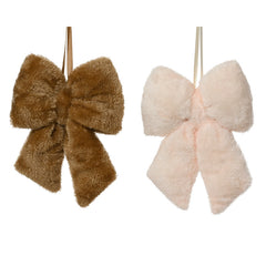 Decoris Plush Faux Fur Hanging Bow (Assorted Designs)
