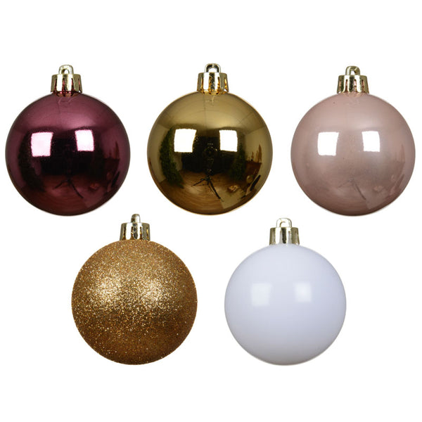Decoris Pink Prosecco Bauble Mix (Pack of 30)