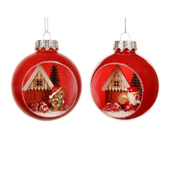 Decoris Red Diorama Bauble (Assorted Designs)