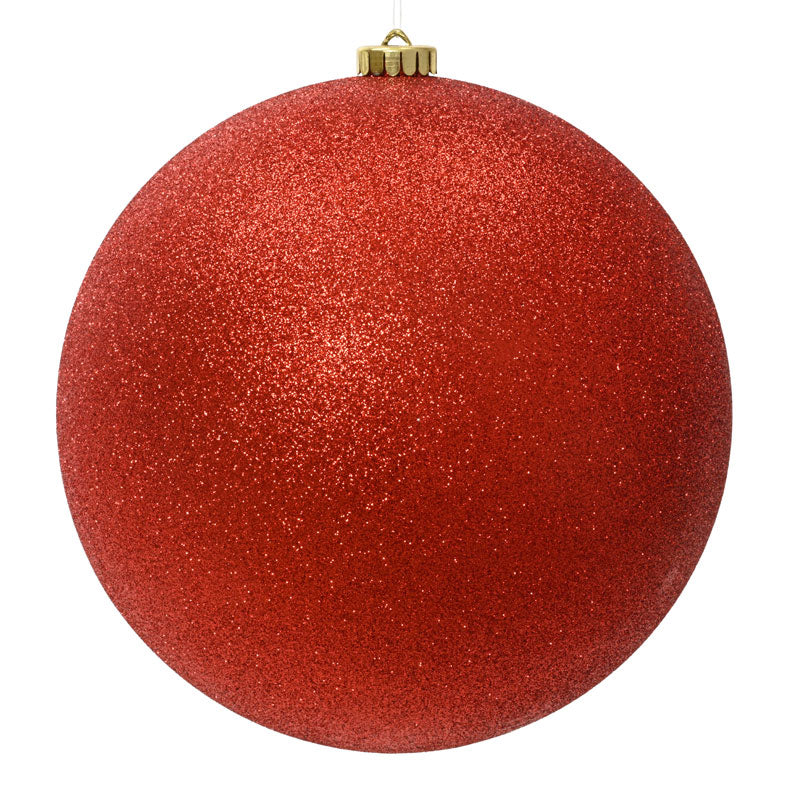 Decoris XL Glitter Shatterproof Bauble in Christmas Red