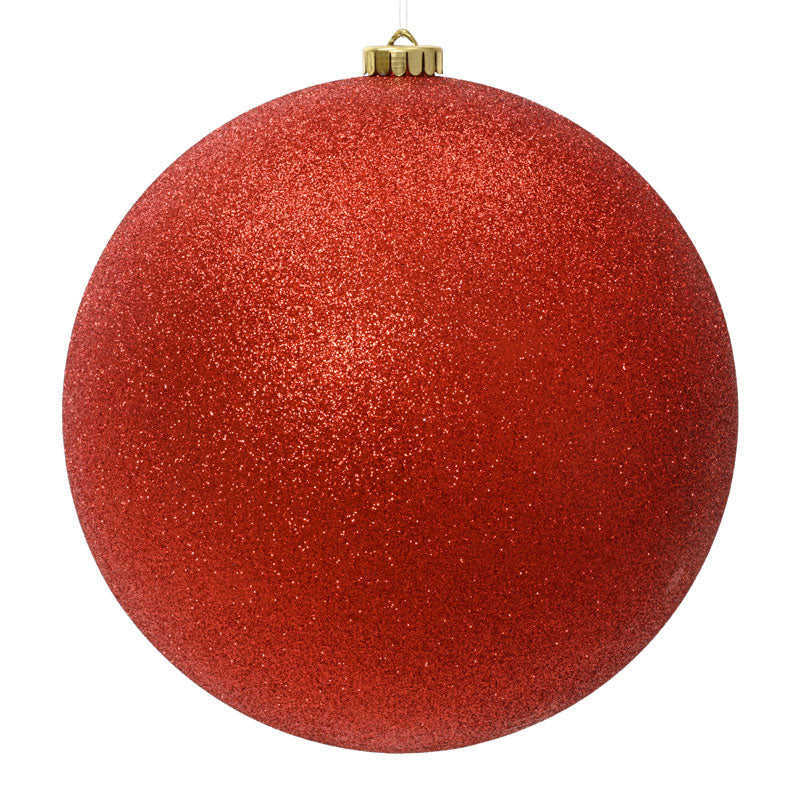 Decoris Large Glitter Shatterproof Bauble in Christmas Red