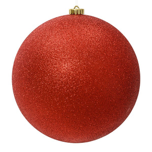 Decoris Large Glitter Shatterproof Bauble in Christmas Red