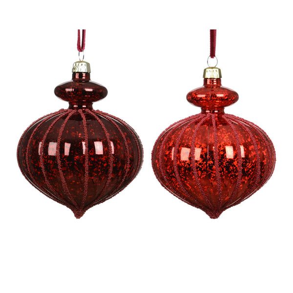 Decoris Red Mercury Bauble (Assorted Designs)