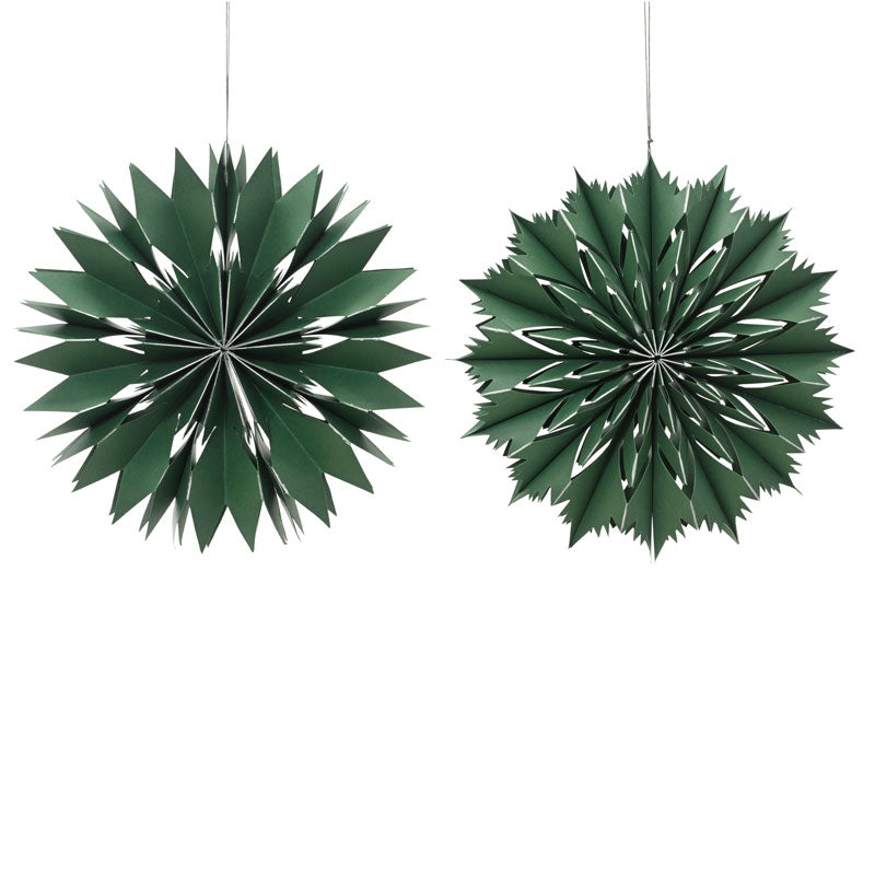 Decoris Rosemary Green Cut Out Star with Silver Edge (Assorted Designs)
