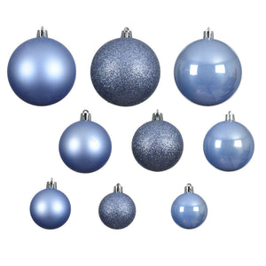 Decoris Shatterproof Baubles in Sky Blue (Pack of 30)