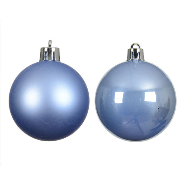 Decoris Shatterproof Baubles in Sky Blue (Pack of 16)