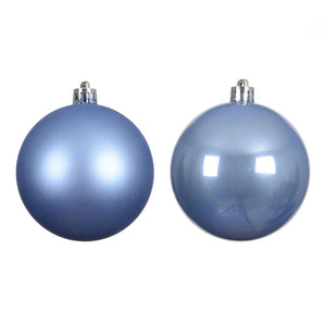 Decoris Shatterproof Baubles in Sky Blue (Pack of 6)