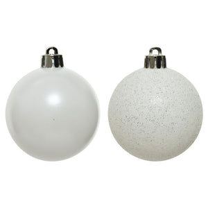 Decoris Shatterproof Baubles in Winter White (Pack of 10)