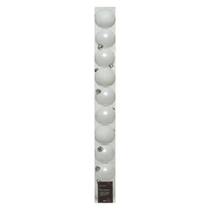 Decoris Shatterproof Baubles in Winter White (Pack of 10)