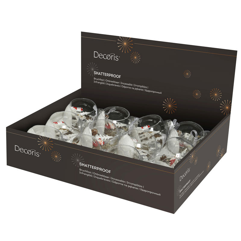 Decoris Snowy Scene Shatterproof Bauble (Assorted Designs)