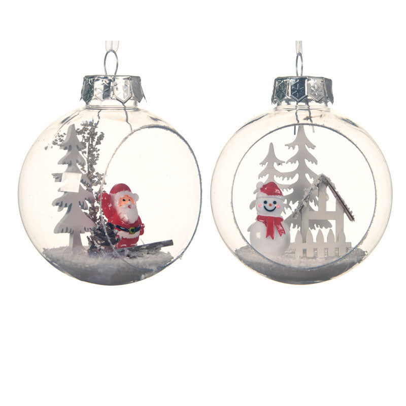 Decoris Snowy Scene Shatterproof Bauble (Assorted Designs)