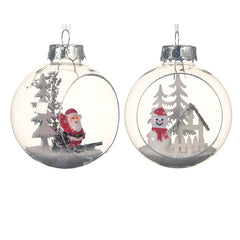 Decoris Snowy Scene Shatterproof Bauble (Assorted Designs)