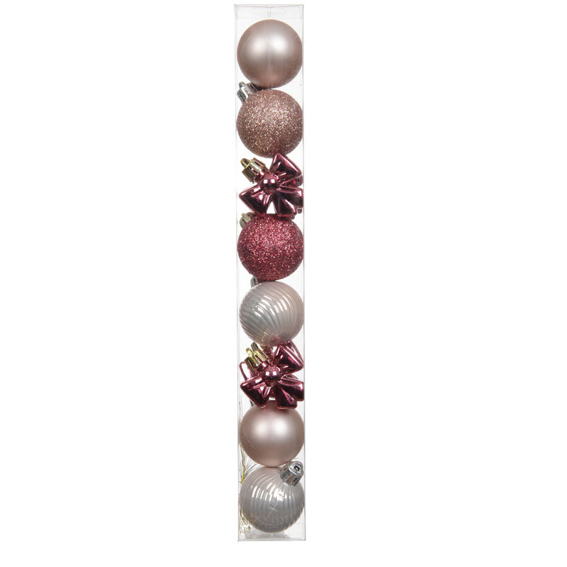 Decoris Starlight Peony Bows & Bauble Mix (Pack of 10)