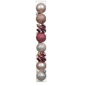 Decoris Starlight Peony Bows & Bauble Mix (Pack of 10)