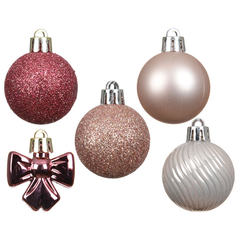 Decoris Starlight Peony Bows & Bauble Mix (Pack of 10)