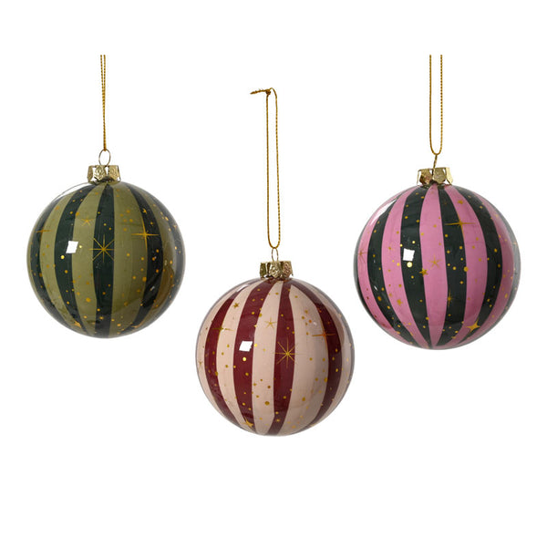 Decoris Starlight Stripe Bauble (Assorted Designs)