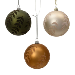 Decoris Velvet Leaf Bauble (Assorted Designs)