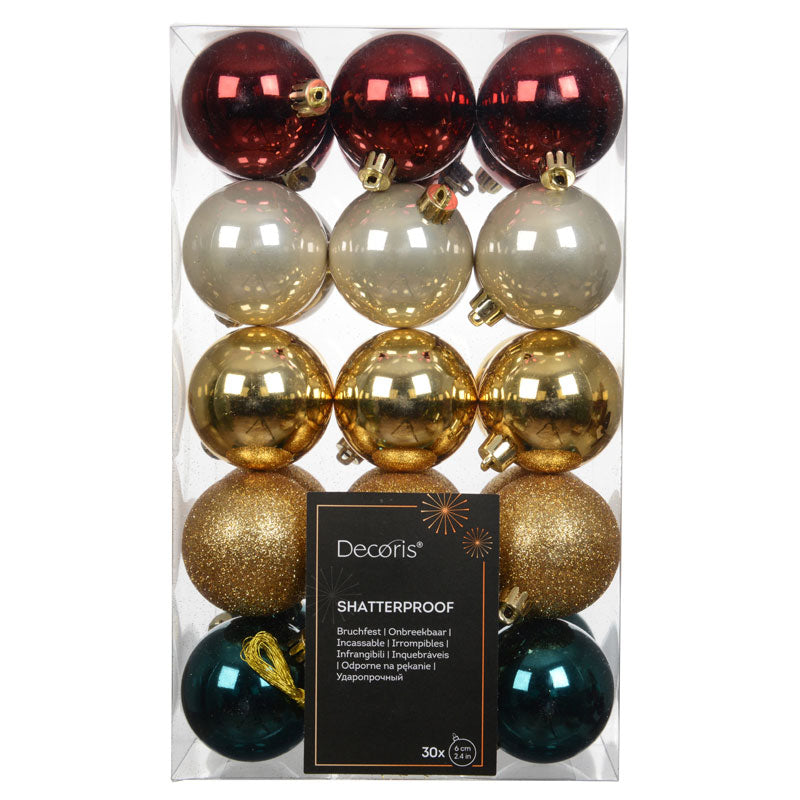 Decoris Victorian Gala Bauble Mix (Pack of 30)