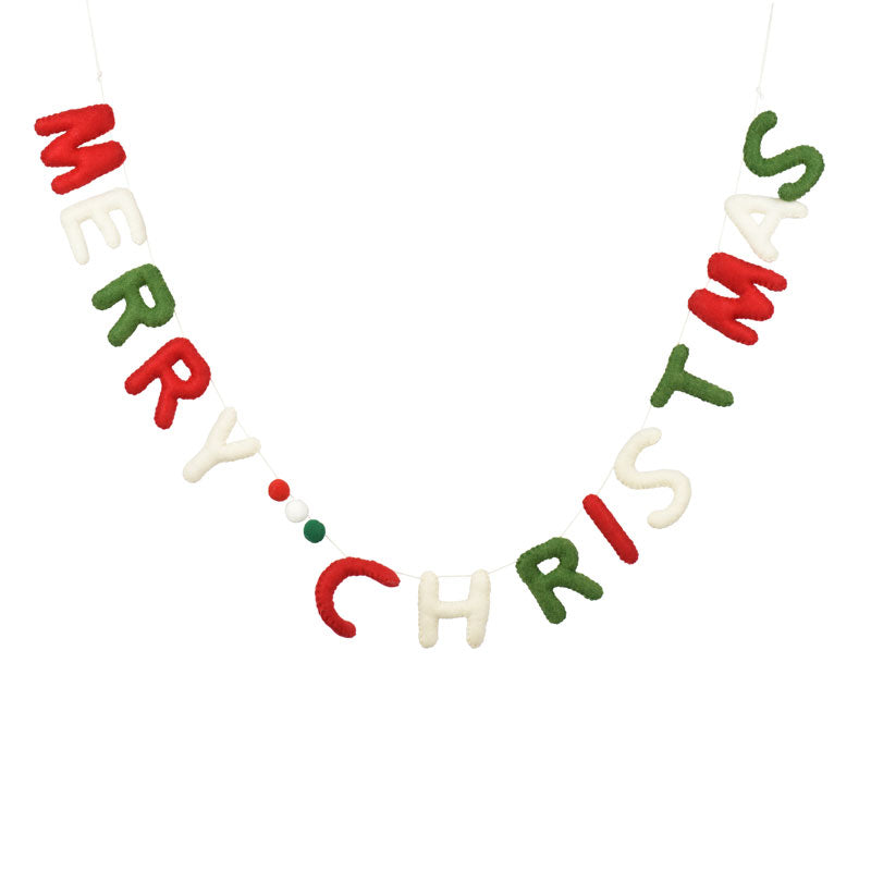 Decoris Wool Merry Christmas Garland