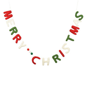 Decoris Wool Merry Christmas Garland