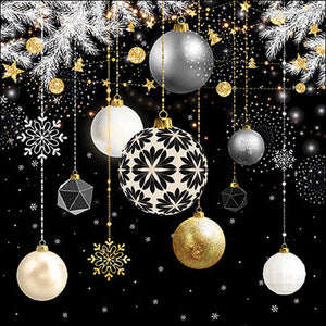 Ambiente Paper Napkins - Black Baubles (Pack of 20) image 0