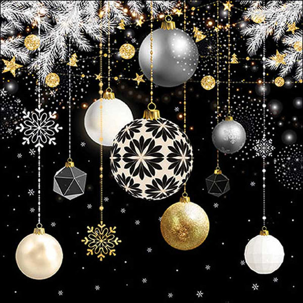 Ambiente Paper Napkins - Black Baubles (Pack of 20) image 0