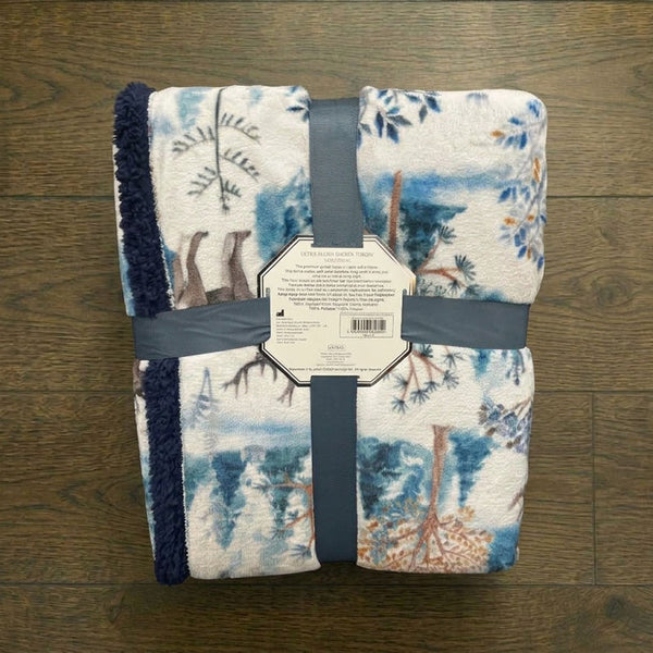 Deyongs Printed Nordic Woodland Sherpa Throw