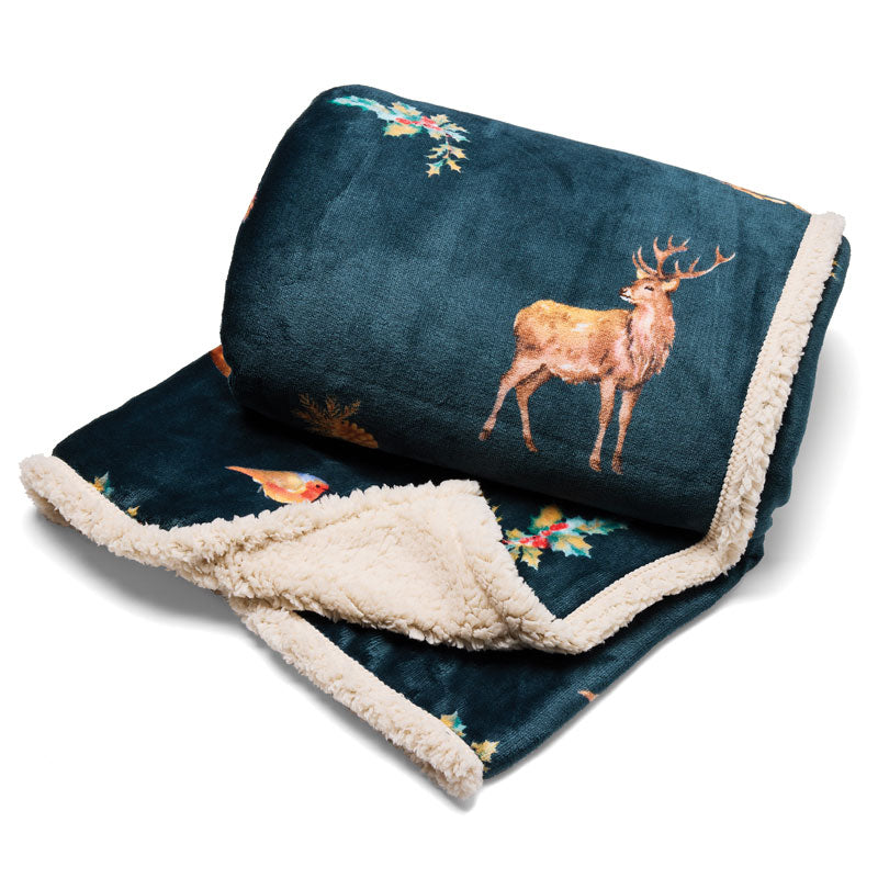 Deyongs Winter Forest Sherpa Throw