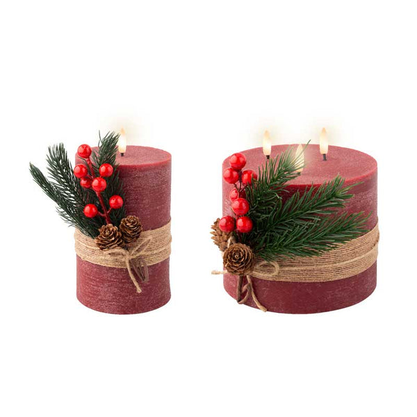 Lumineo Red Wax LED Candle with Accent image 0