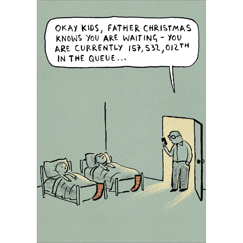 Woodmansterne In The Queue Christmas Card image 0