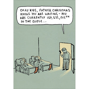 Woodmansterne In The Queue Christmas Card image 0